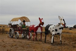 Tin horse sculpture