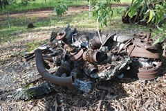 Remains of one of 4 Pratt & Whitney Engines