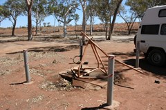 Hand pump at the southern entrance