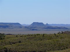 Going in to Python Pool - The road winds down a steep escarpment where there is single lane bitumen