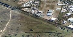 Oblique aerial photo taken from the East