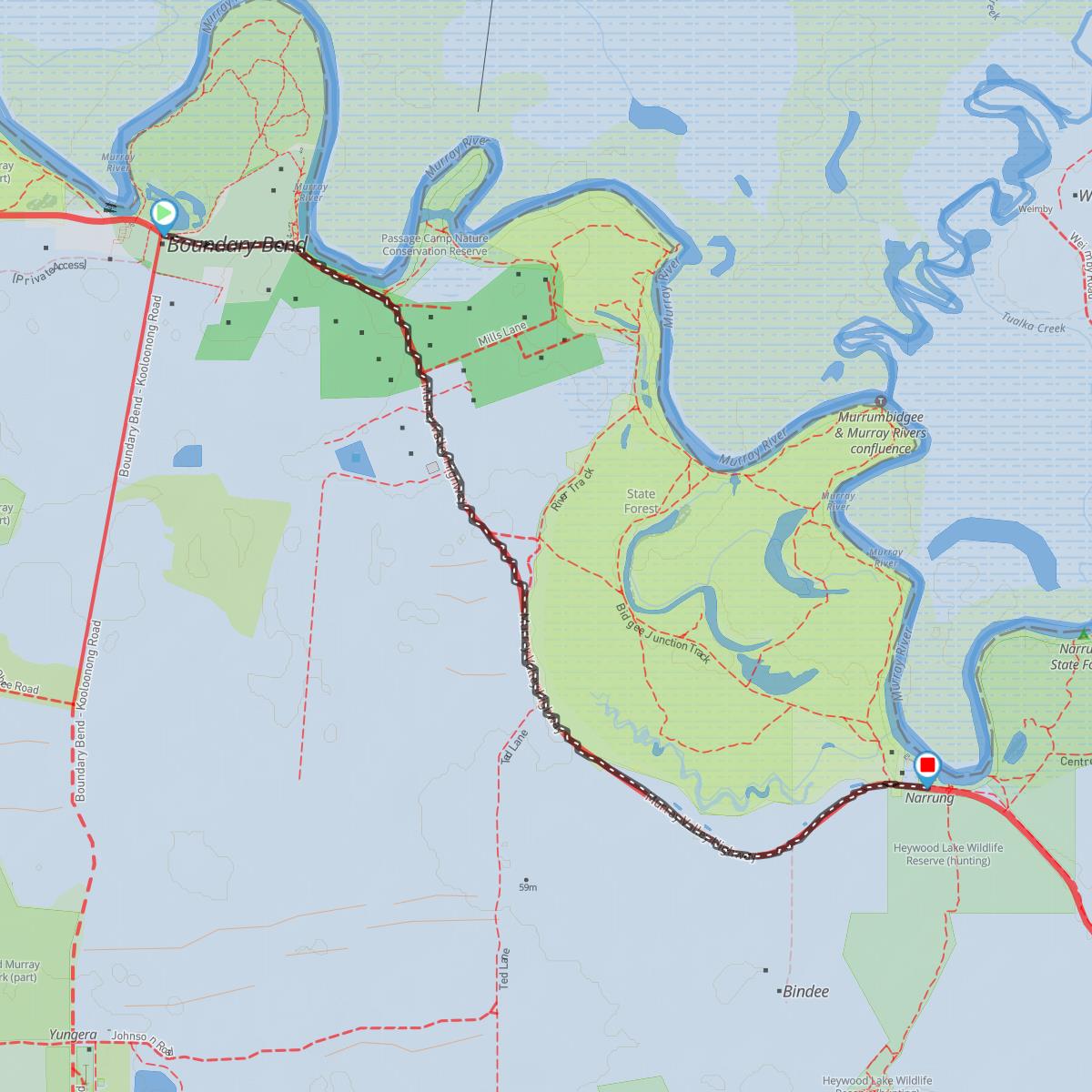Boundary Bend to Narrung VIC